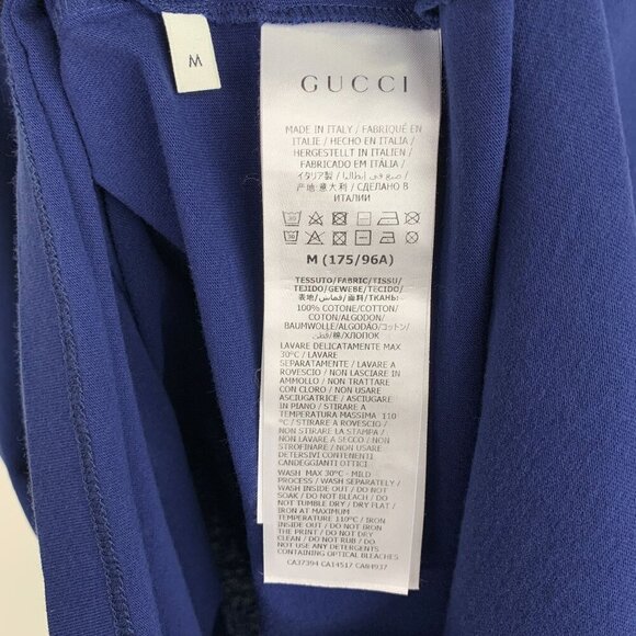 NWT Gucci Oversized Cotton Oval Interlocking GG Logo Blue T-Shirt SIze M - Picture 15 of 16